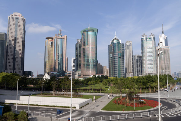 【上海陸家嘴金融區(qū)的城市風光3攝影圖片